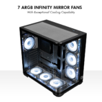 Circle Gaming Lucid Curve AX BTF Mid-Tower Gaming Cabinet (Black) - Image 9