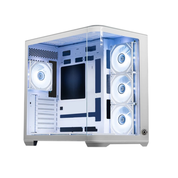 Circle Gaming Lucid Curve AX BTF Mid-Tower Gaming Cabinet (White)