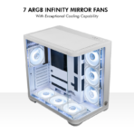 Circle Gaming Lucid Curve AX BTF Mid-Tower Gaming Cabinet (White) - Image 2