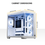 Circle Gaming Lucid Curve AX BTF Mid-Tower Gaming Cabinet (White) - Image 8