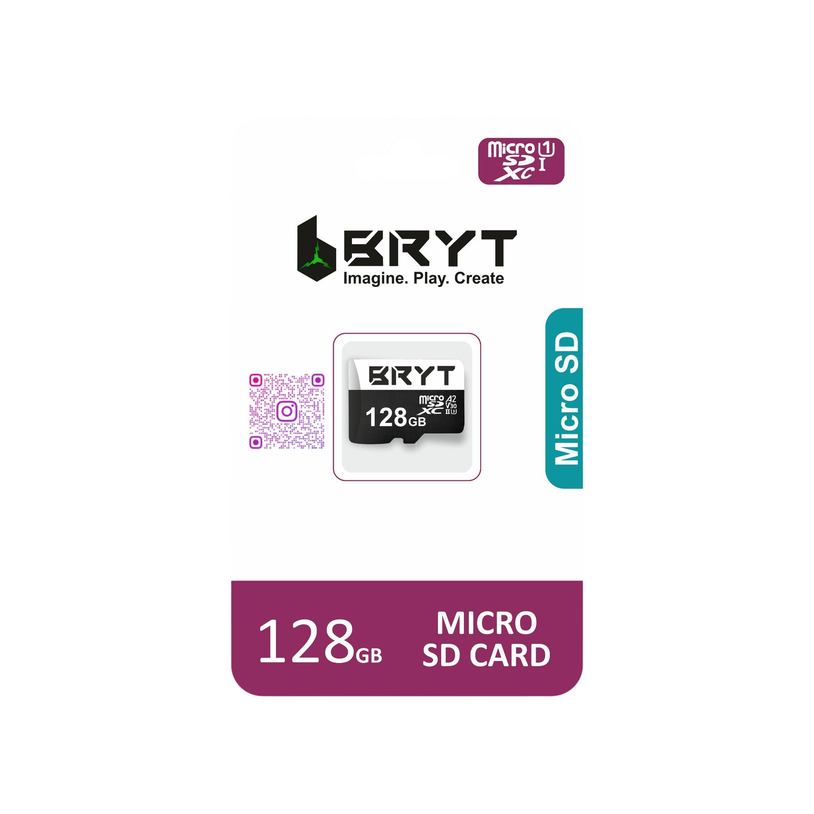 128-Photoroom BRYT 128GB SDXC CL10 UHS-1 microSD Memory Card - Image 1