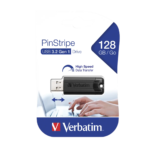 Verbatim PinStripe 128GB USB 3.2 Gen 1 Flash Drive (Black)